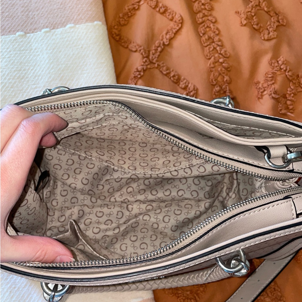 Guess Light Brown Monogram Tote - image 3